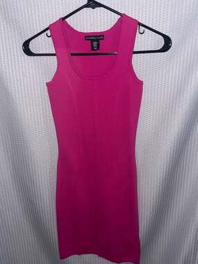 Sincerely Jules Hot Pink Ribbed Sculpt Knit Mini Dress